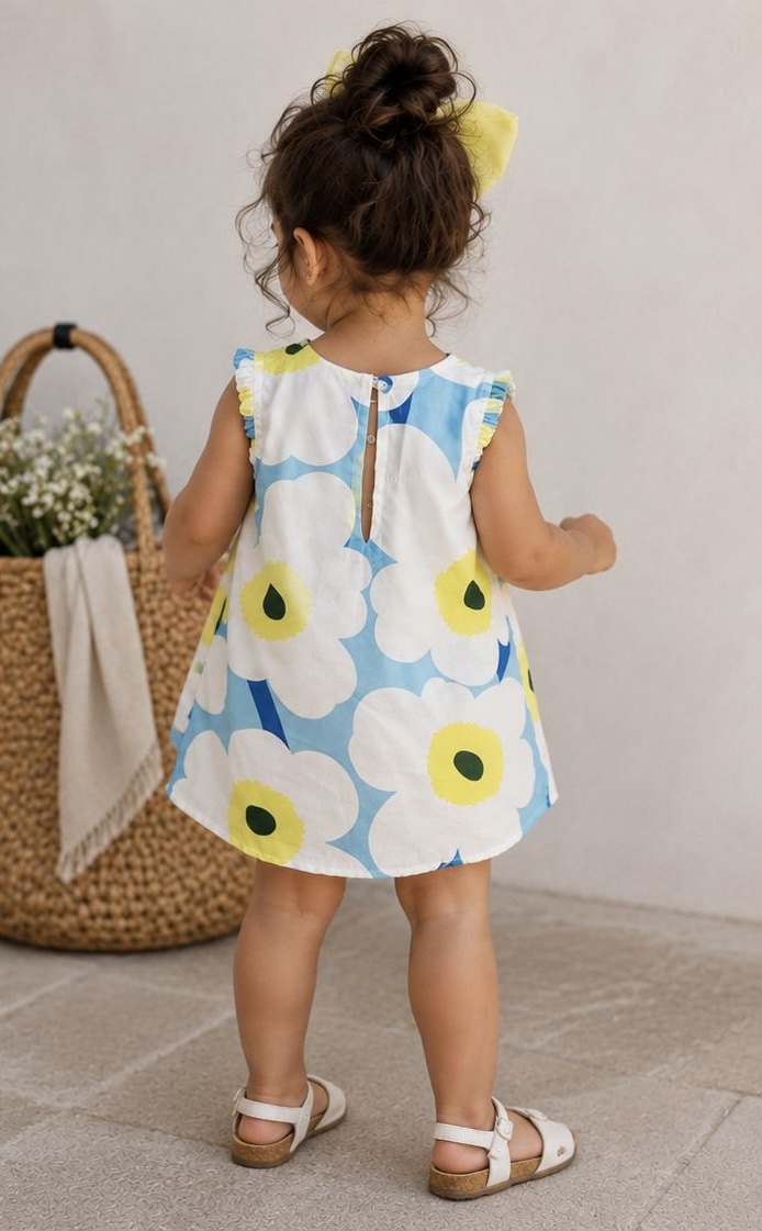 SUNSHINE BLUE STATEMENT BOW DRESS - Image 2