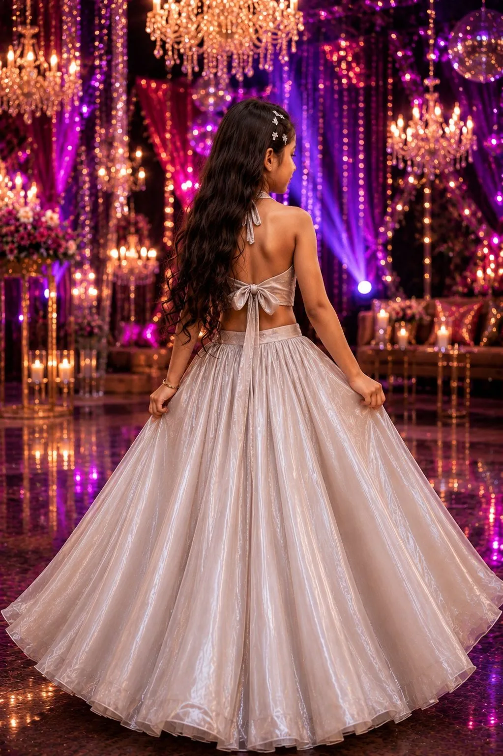 Moonlit Pearl Couture Lehenga - Image 2