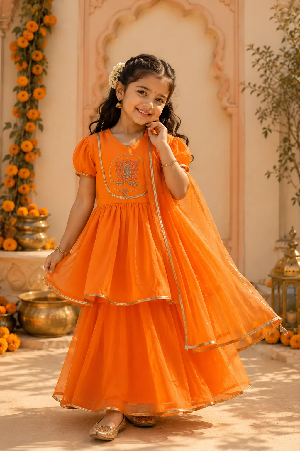 🧡 Kesari Bloom Sharara Set